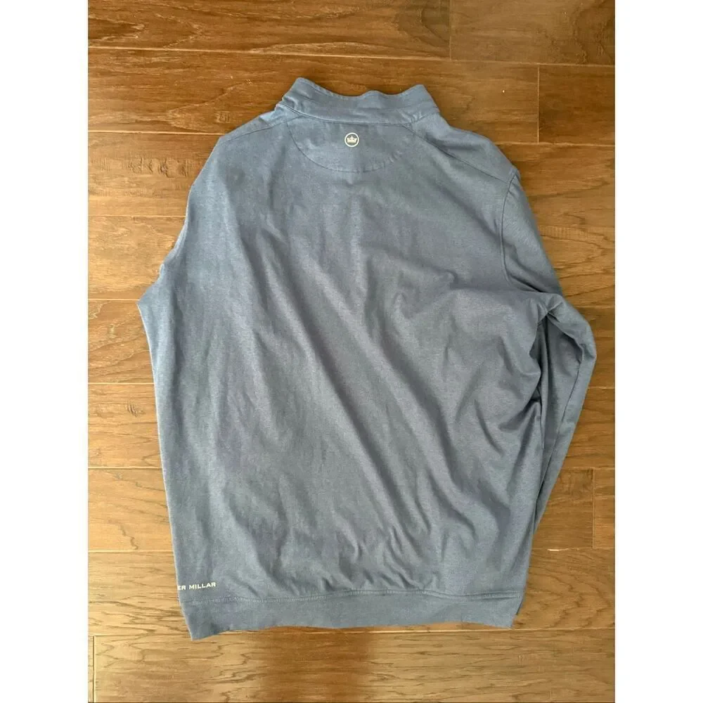 Peter Millar Navy and Light Blue 1/4 Zip Pullover XXL Branded